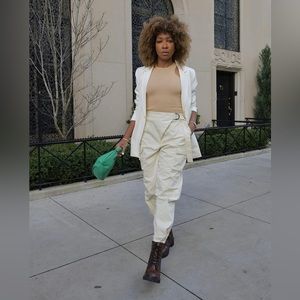 Cargo Pant The Drop Women's Whisper White Belted by @karenbritchick